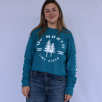 Bobcaygeon Up North Lake Vibes Long Sleeve Crop