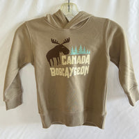 Bobcaygeon Canada Funny Moose with Pines Toddler Hoodie