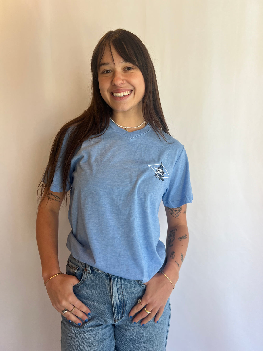 Kawartha Canada Pine Tree V Neck Tshirt
