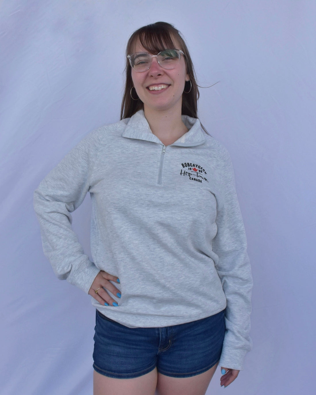 Hip-Town 1/4 Zip Mock Neck