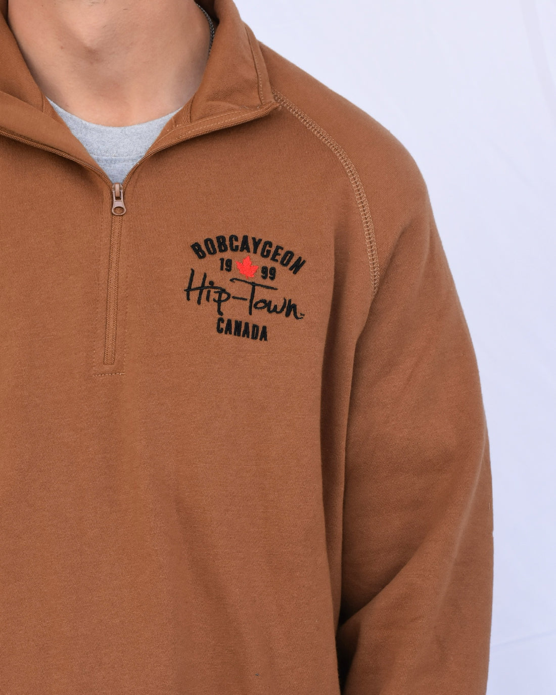 Hip-Town 1/4 Zip Mock Neck