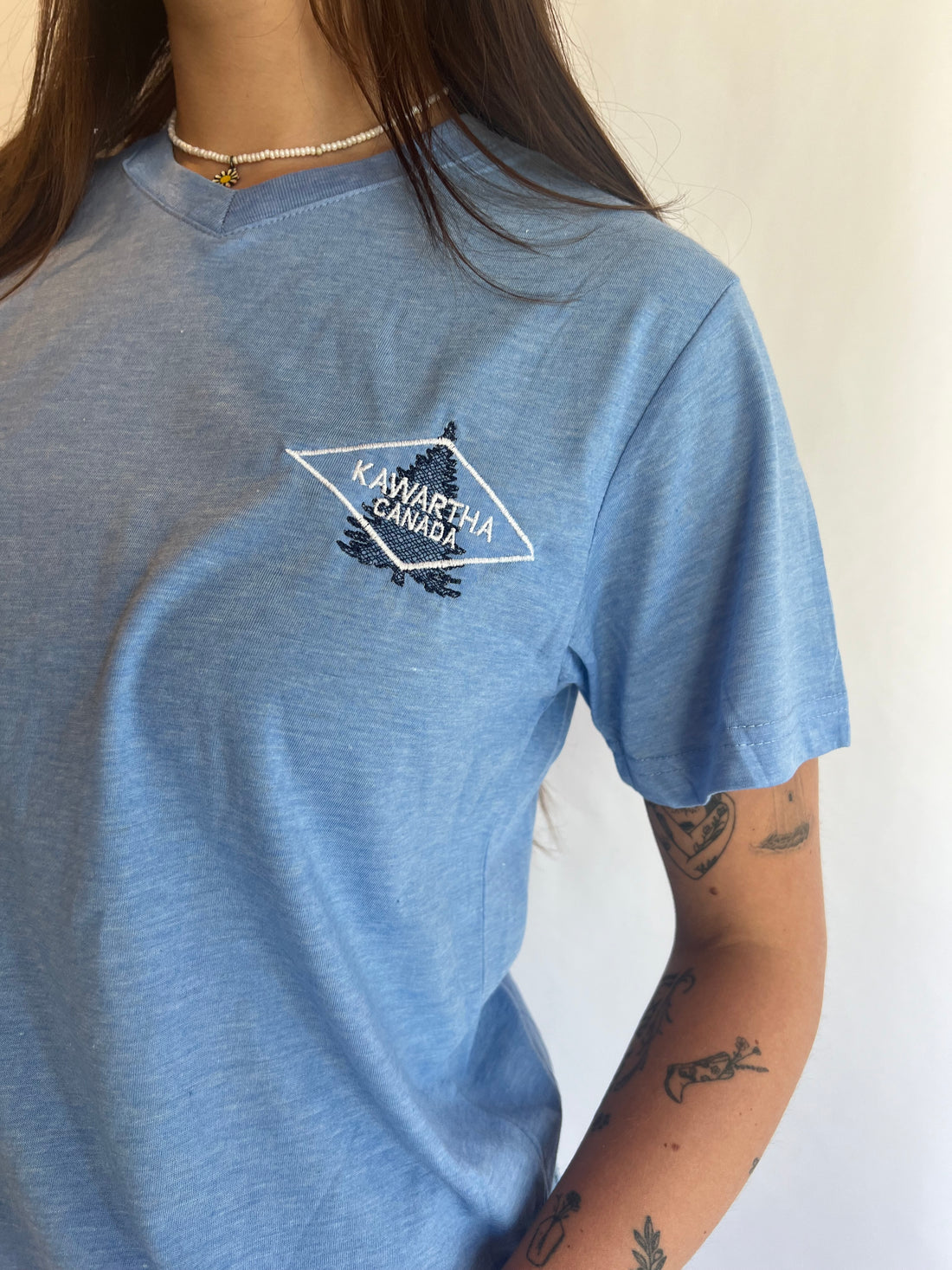 Kawartha Canada Pine Tree V Neck Tshirt