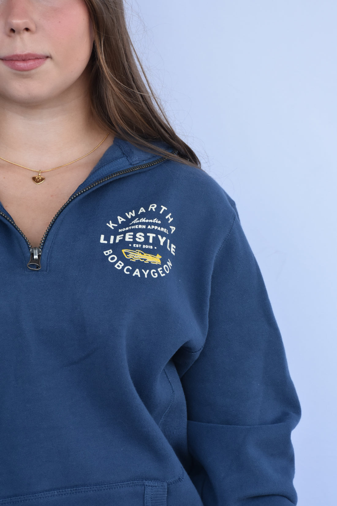 Kawartha Lifestyle  Bobcaygeon Boat Logo 1/4 Zip Sweater
