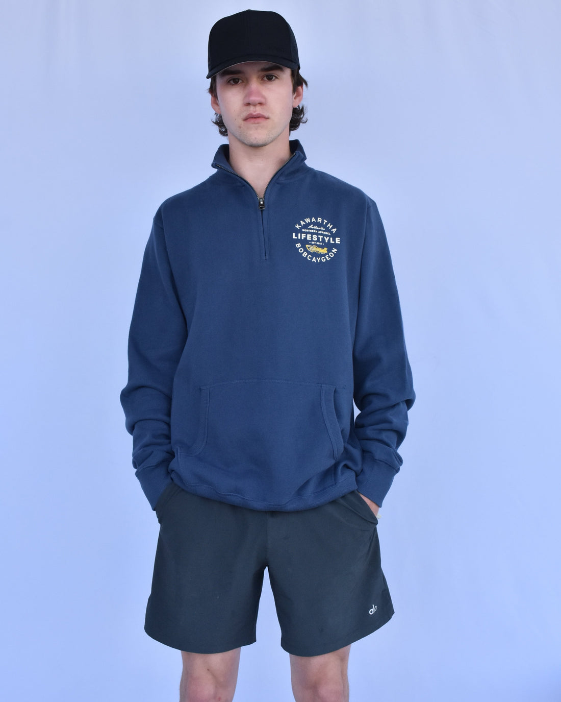 Kawartha Lifestyle  Bobcaygeon Boat Logo 1/4 Zip Sweater