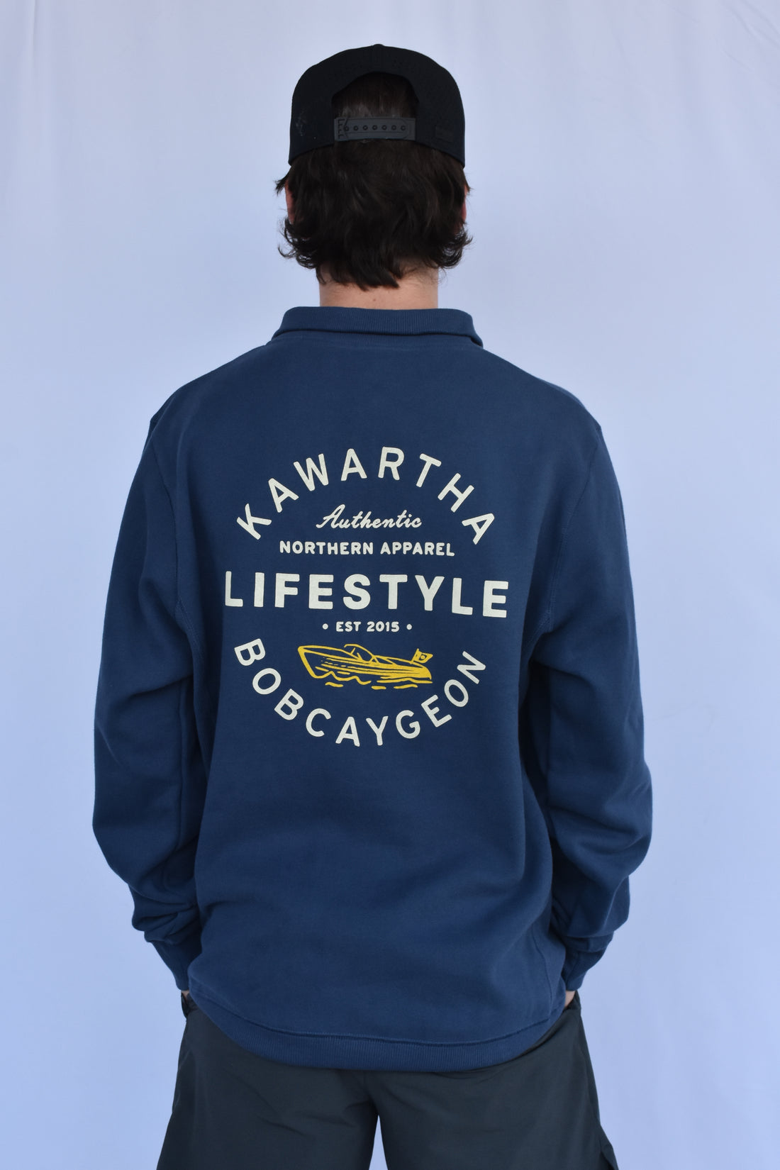Kawartha Lifestyle  Bobcaygeon Boat Logo 1/4 Zip Sweater