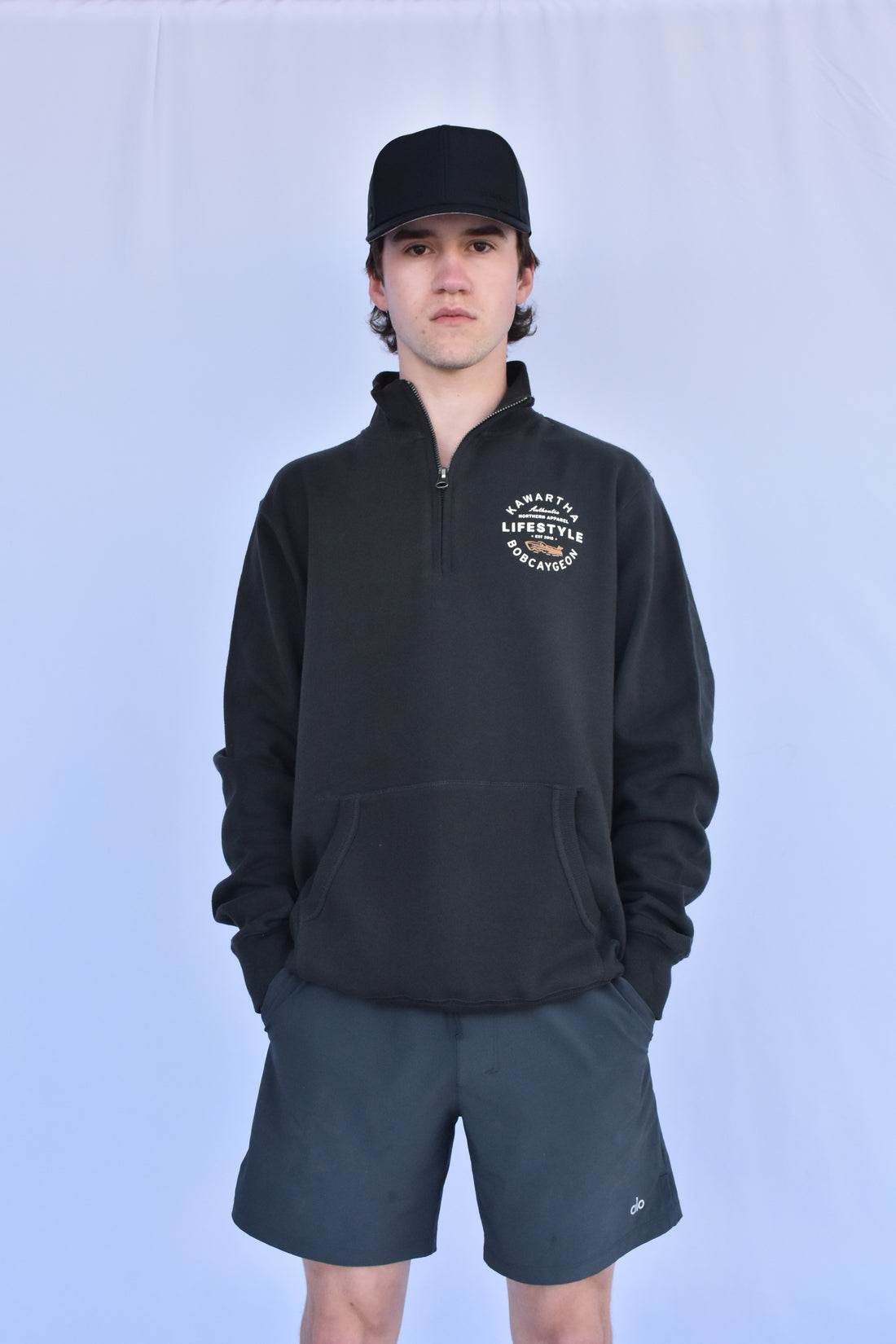 Kawartha Lifestyle  Bobcaygeon Boat Logo 1/4 Zip Sweater