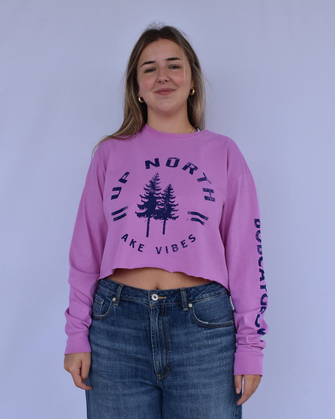 Bobcaygeon Up North Lake Vibes Long Sleeve Crop