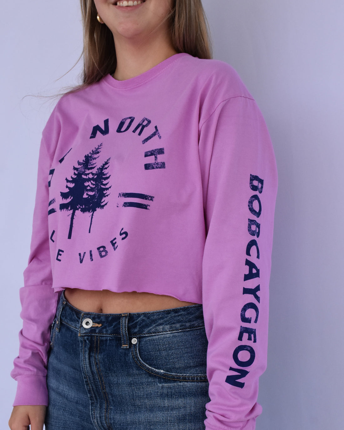 Bobcaygeon Up North Lake Vibes Long Sleeve Crop