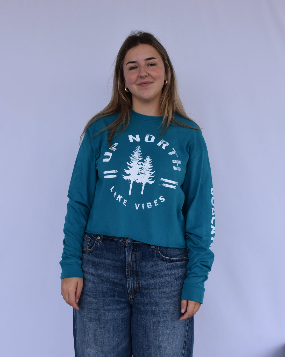 Bobcaygeon Up North Lake Vibes Long Sleeve Crop