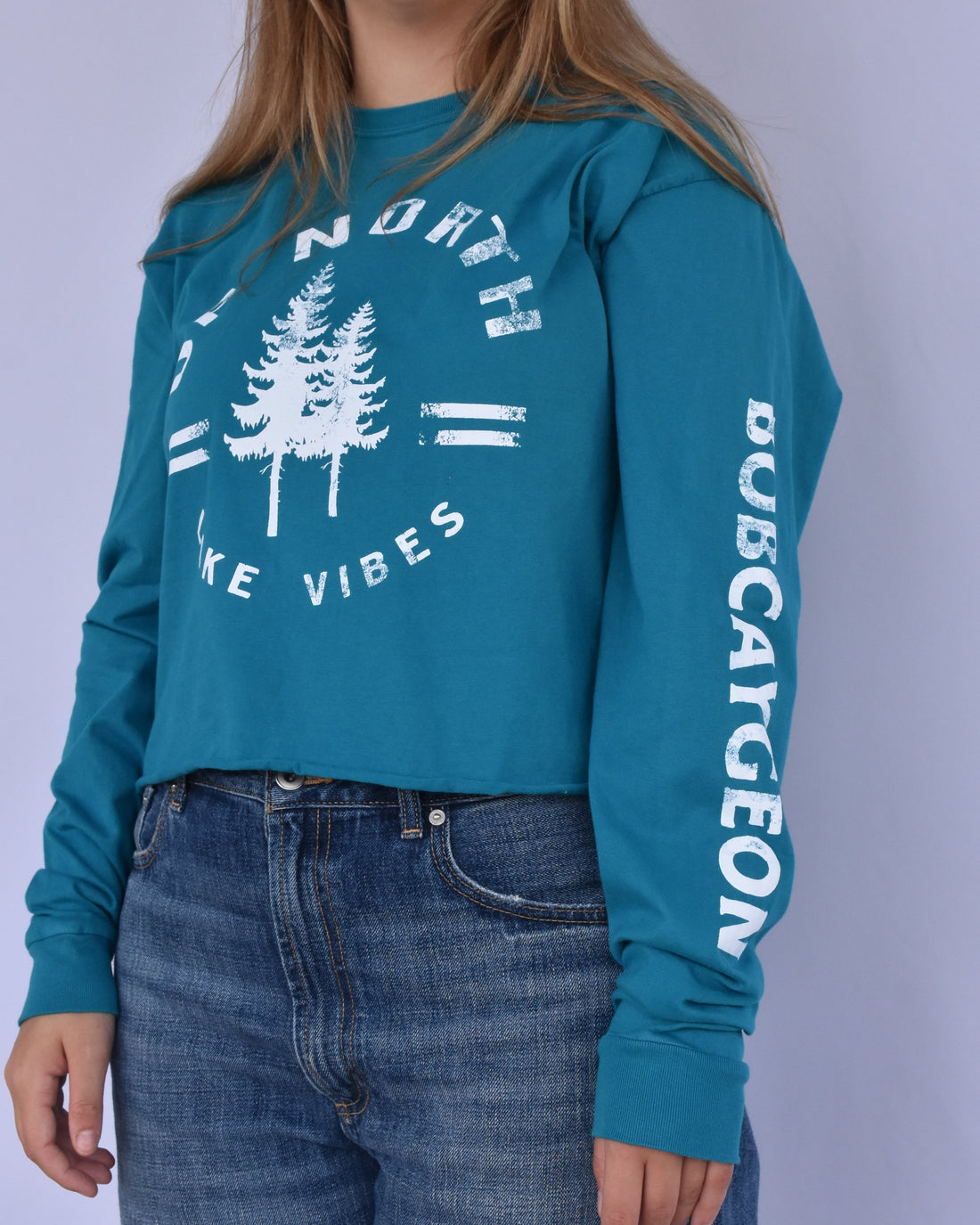 Bobcaygeon Up North Lake Vibes Long Sleeve Crop