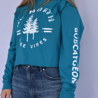 Bobcaygeon Up North Lake Vibes Long Sleeve Crop
