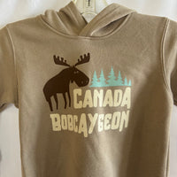 Bobcaygeon Canada Funny Moose with Pines Toddler Hoodie