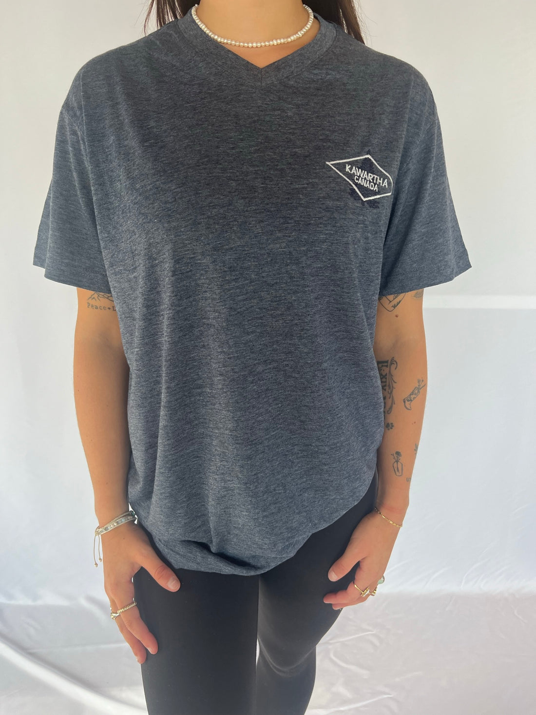 Kawartha Canada Pine Tree V Neck Tshirt